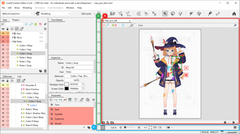 About the View Area | Editor Manual | Live2D Manuals & Tutorials
