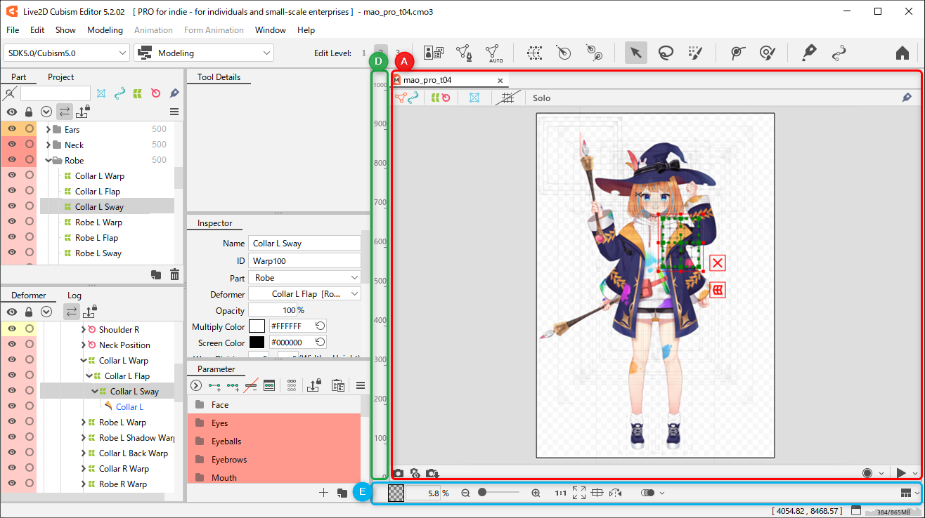 About the View Area | Editor Manual | Live2D Manuals & Tutorials